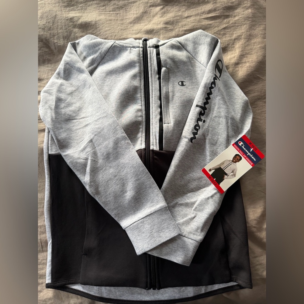 Champion Light Gray and Black Full-Zip Jacket